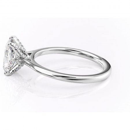Inel de logodnă Luma din aur Alb 14kt cu moissanite tăietură radiantă – Solitar rafinată pentru profil înalt | Personalizează și configurează gratuit online [5]