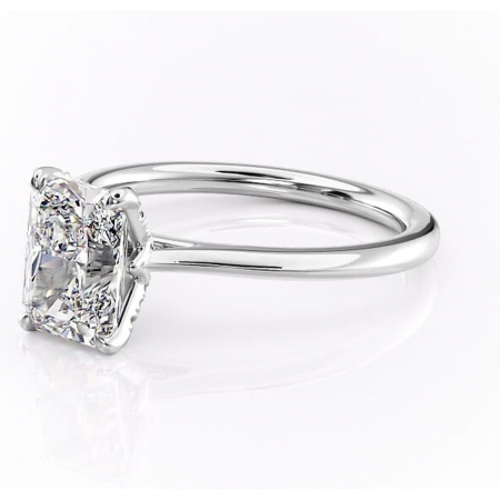 Inel de logodnă Luma din aur Alb 14kt cu moissanite tăietură radiantă – Solitar rafinată pentru profil înalt | Personalizează și configurează gratuit online [6]