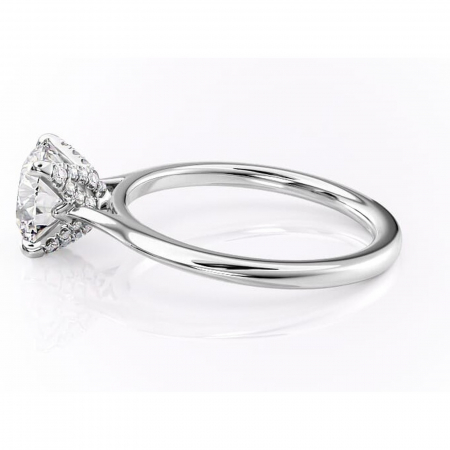 Inel de logodnă Luma din aur Alb 14kt cu moissanite tăietură rotundă – Solitar rafinată pentru profil înalt | Personalizează și configurează gratuit online [5]