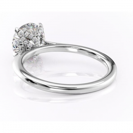 Inel de logodnă Luma din aur Alb 14kt cu moissanite tăietură rotundă – Solitar rafinată pentru profil înalt | Personalizează și configurează gratuit online [3]