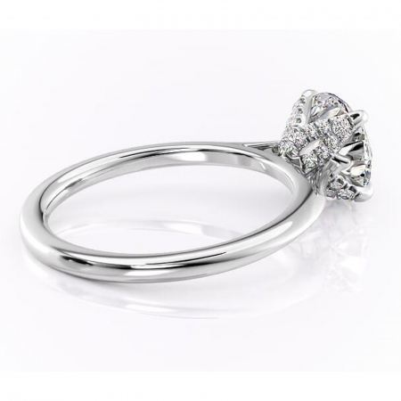 Inel de logodnă Luma din aur Alb 14kt cu moissanite tăietură rotundă – Solitar rafinată pentru profil înalt | Personalizează și configurează gratuit online [2]