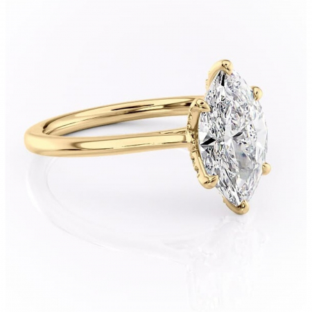 Marquise - Inel de logodnă Luma din aur Galben 18kt cu moissanite tăietură marquise – Solitar rafinată pentru profil înalt | Personalizează și configurează gratuit online
