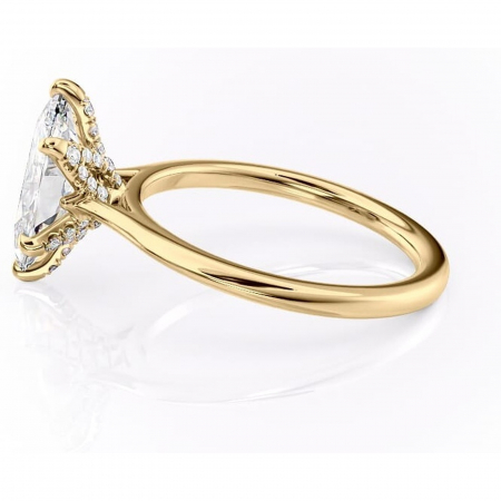 Inel de logodnă Luma din aur Galben 18kt cu moissanite tăietură marquise – Solitar rafinată pentru profil înalt | Personalizează și configurează gratuit online [5]