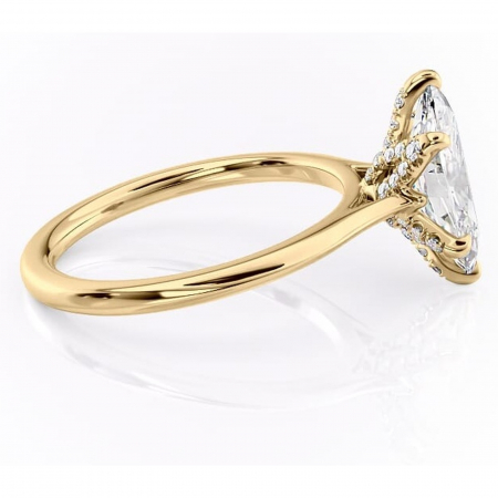 Inel de logodnă Luma din aur Galben 18kt cu moissanite tăietură marquise – Solitar rafinată pentru profil înalt | Personalizează și configurează gratuit online [1]