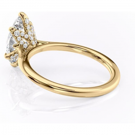 Inel de logodnă Luma din aur Galben 18kt cu moissanite tăietură marquise – Solitar rafinată pentru profil înalt | Personalizează și configurează gratuit online [4]