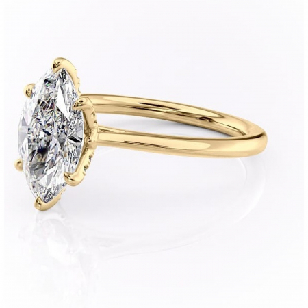Inel de logodnă Luma din aur Galben 18kt cu moissanite tăietură marquise – Solitar rafinată pentru profil înalt | Personalizează și configurează gratuit online [6]