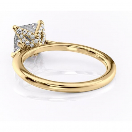 Inel de logodnă Luma din aur Galben 14kt cu moissanite tăietură princess – Solitar rafinată pentru profil înalt | Personalizează și configurează gratuit online [3]