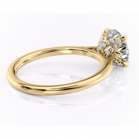 Inel de logodnă Luma din aur Galben 14kt cu moissanite tăietură rotundă – Solitar rafinată pentru profil înalt | Personalizează și configurează gratuit online [2]