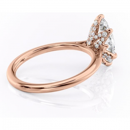 Inel de logodnă Luma din aur Rose 14kt cu moissanite tăietură marquise – Solitar rafinată pentru profil înalt | Personalizează și configurează gratuit online [2]