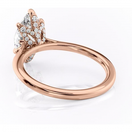 Inel de logodnă Luma din aur Rose 14kt cu moissanite tăietură marquise – Solitar rafinată pentru profil înalt | Personalizează și configurează gratuit online [3]