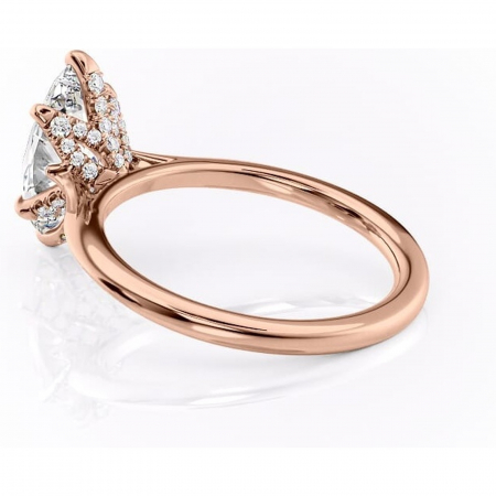 Inel de logodnă Luma din aur Rose 14kt cu moissanite tăietură marquise – Solitar rafinată pentru profil înalt | Personalizează și configurează gratuit online [4]