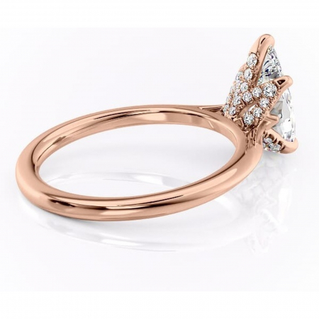 Inel de logodnă Luma din aur Rose 14kt cu moissanite tăietură pară – Solitar rafinată pentru profil înalt | Personalizează și configurează gratuit online [2]