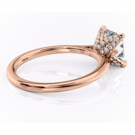 Inel de logodnă Luma din aur Rose 18kt cu moissanite tăietură princess – Solitar rafinată pentru profil înalt | Personalizează și configurează gratuit online [2]