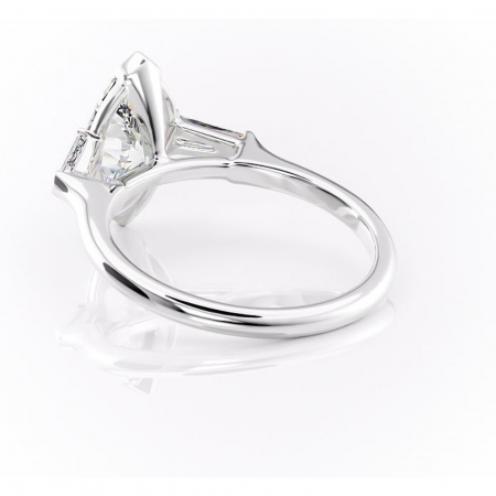 Inel de logodnă Lunaria din aur Alb 14kt cu moissanite tăietură marquise – Solitar rafinată pentru profil înalt | Personalizează și configurează gratuit online [3]