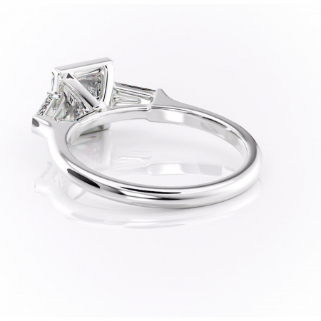 Inel de logodnă Lunaria din aur Alb 14kt cu moissanite tăietură princess – Solitar rafinată pentru profil înalt | Personalizează și configurează gratuit online [3]