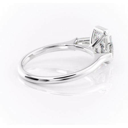 Inel de logodnă Lunaria din aur Alb 14kt cu moissanite tăietură radiantă – Solitar rafinată pentru profil înalt | Personalizează și configurează gratuit online [2]