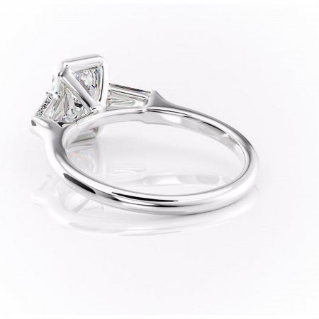 Inel de logodnă Lunaria din aur Alb 14kt cu moissanite tăietură radiantă – Solitar rafinată pentru profil înalt | Personalizează și configurează gratuit online [3]