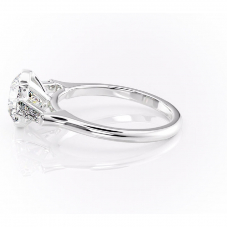 Inel de logodnă Lunaria din aur Alb 14kt cu moissanite tăietură rotundă – Solitar rafinată pentru profil înalt | Personalizează și configurează gratuit online [5]