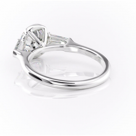 Inel de logodnă Lunaria din aur Alb 14kt cu moissanite tăietură rotundă – Solitar rafinată pentru profil înalt | Personalizează și configurează gratuit online [3]