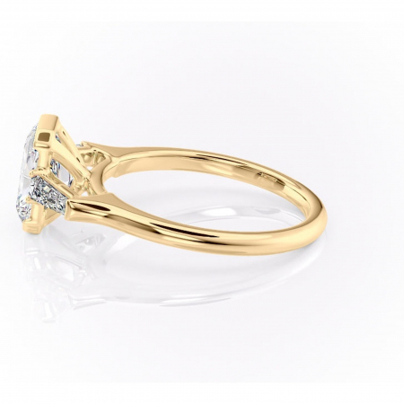 Inel de logodnă Lunaria din aur Galben 18kt cu moissanite tăietură radiantă – Solitar rafinată pentru profil înalt | Personalizează și configurează gratuit online [5]