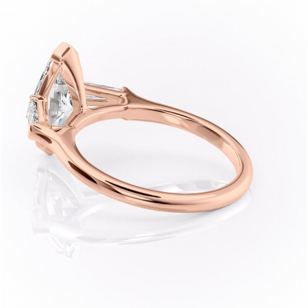 Inel de logodnă Lunaria din aur Rose 18kt cu moissanite tăietură marquise – Solitar rafinată pentru profil înalt | Personalizează și configurează gratuit online [4]