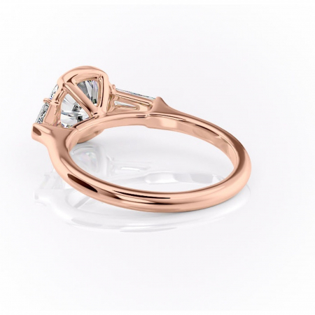 Inel de logodnă Lunaria din aur Rose 14kt cu moissanite tăietură rotundă – Solitar rafinată pentru profil înalt | Personalizează și configurează gratuit online [3]