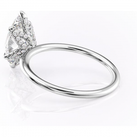 Inel de logodnă Lux din aur Alb 14kt cu moissanite tăietură marquise – Solitar rafinată pentru profil înalt | Personalizează și configurează gratuit online [4]