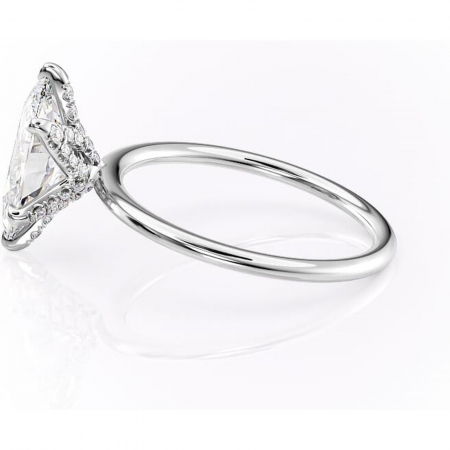 Inel de logodnă Lux din aur Alb 14kt cu moissanite tăietură marquise – Solitar rafinată pentru profil înalt | Personalizează și configurează gratuit online [5]