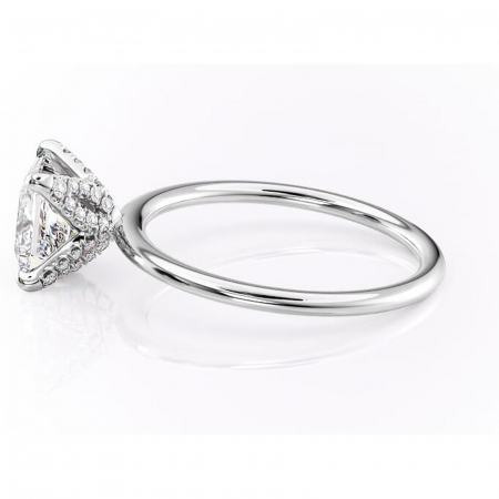 Inel de logodnă Lux din aur Alb 14kt cu moissanite tăietură princess – Solitar rafinată pentru profil înalt | Personalizează și configurează gratuit online [5]