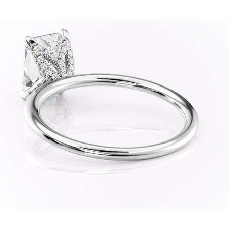 Inel de logodnă Lux din aur Alb 18kt cu moissanite tăietură radiantă – Solitar rafinată pentru profil înalt | Personalizează și configurează gratuit online [3]