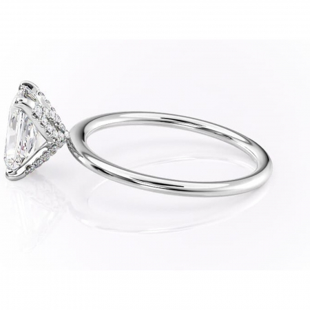 Inel de logodnă Lux din aur Alb 18kt cu moissanite tăietură radiantă – Solitar rafinată pentru profil înalt | Personalizează și configurează gratuit online [5]