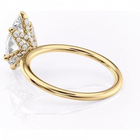 Inel de logodnă Lux din aur Galben 18kt cu moissanite tăietură marquise – Solitar rafinată pentru profil înalt | Personalizează și configurează gratuit online [4]