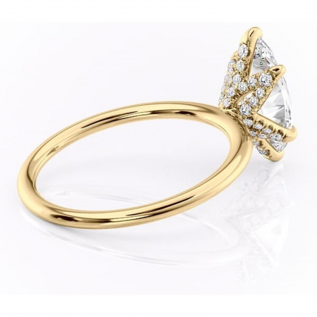 Inel de logodnă Lux din aur Galben 18kt cu moissanite tăietură marquise – Solitar rafinată pentru profil înalt | Personalizează și configurează gratuit online [2]