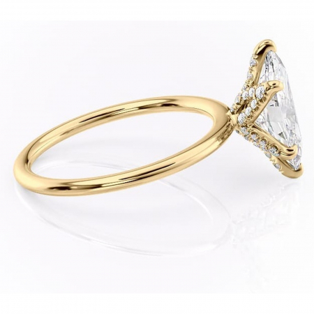 Inel de logodnă Lux din aur Galben 18kt cu moissanite tăietură marquise – Solitar rafinată pentru profil înalt | Personalizează și configurează gratuit online [1]