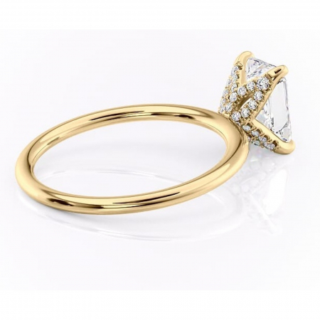Inel de logodnă Lux din aur Galben 18kt cu moissanite tăietură radiantă – Solitar rafinată pentru profil înalt | Personalizează și configurează gratuit online [2]