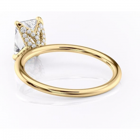 Inel de logodnă Lux din aur Galben 18kt cu moissanite tăietură radiantă – Solitar rafinată pentru profil înalt | Personalizează și configurează gratuit online [3]
