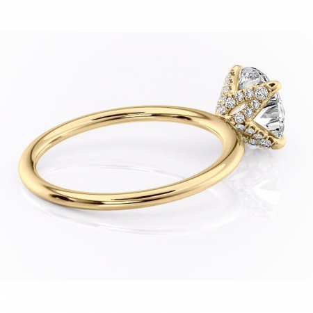 Inel de logodnă Lux din aur Galben 14kt cu moissanite tăietură rotundă – Solitar rafinată pentru profil înalt | Personalizează și configurează gratuit online [2]