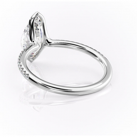 Inel de logodnă Maelis din aur Alb 14kt cu moissanite tăietură marquise – Montură închisă rafinată pentru profil mediu | Personalizează și configurează gratuit online [3]