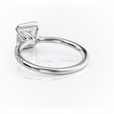 Inel de logodnă Maelis din aur Alb 14kt cu moissanite tăietură princess – Montură închisă rafinată pentru profil mediu | Personalizează și configurează gratuit online [3]