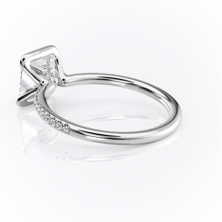Inel de logodnă Maelis din aur Alb 14kt cu moissanite tăietură princess – Montură închisă rafinată pentru profil mediu | Personalizează și configurează gratuit online [4]