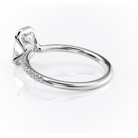 Inel de logodnă Maelis din aur Alb 14kt cu moissanite tăietură radiantă – Montură închisă rafinată pentru profil mediu | Personalizează și configurează gratuit online [4]