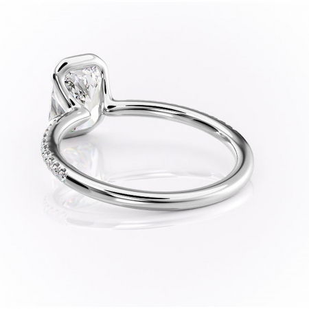 Inel de logodnă Maelis din aur Alb 14kt cu moissanite tăietură radiantă – Montură închisă rafinată pentru profil mediu | Personalizează și configurează gratuit online [3]