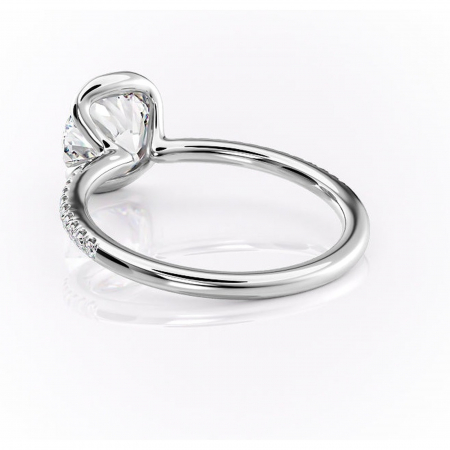 Inel de logodnă Maelis din aur Alb 14kt cu moissanite tăietură rotundă – Montură închisă rafinată pentru profil mediu | Personalizează și configurează gratuit online [3]