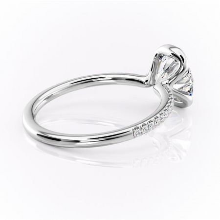 Inel de logodnă Maelis din aur Alb 14kt cu moissanite tăietură rotundă – Montură închisă rafinată pentru profil mediu | Personalizează și configurează gratuit online [2]