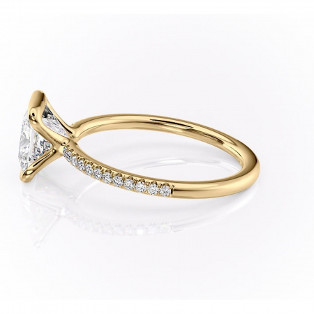 Inel de logodnă Maelis din aur Galben 14kt cu moissanite tăietură princess – Montură închisă rafinată pentru profil mediu | Personalizează și configurează gratuit online [5]