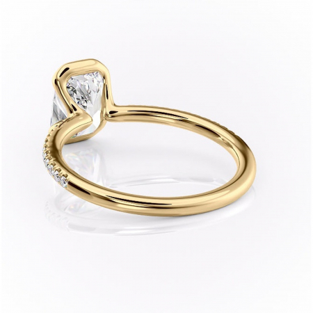 Inel de logodnă Maelis din aur Galben 14kt cu moissanite tăietură radiantă – Montură închisă rafinată pentru profil mediu | Personalizează și configurează gratuit online [3]