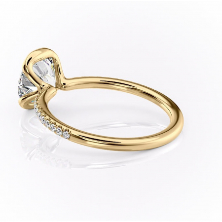 Inel de logodnă Maelis din aur Galben 14kt cu moissanite tăietură rotundă – Montură închisă rafinată pentru profil mediu | Personalizează și configurează gratuit online [4]
