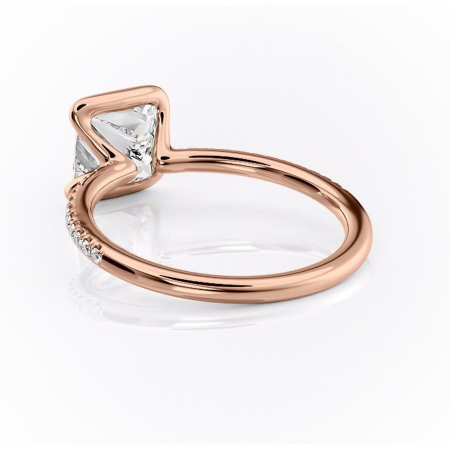 Inel de logodnă Maelis din aur Rose 14kt cu moissanite tăietură princess – Montură închisă rafinată pentru profil mediu | Personalizează și configurează gratuit online [3]