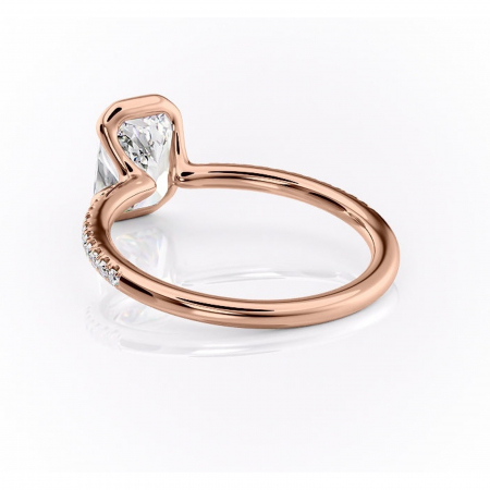 Inel de logodnă Maelis din aur Rose 18kt cu moissanite tăietură radiantă – Montură închisă rafinată pentru profil mediu | Personalizează și configurează gratuit online [3]