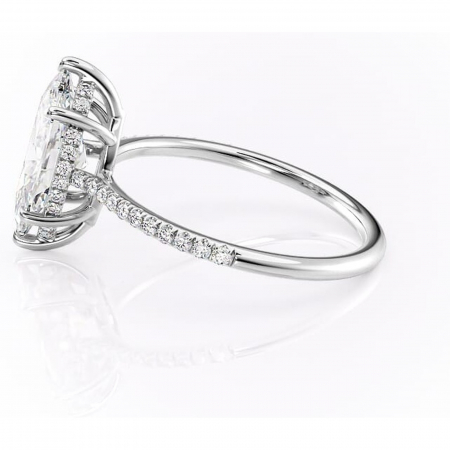 Inel de logodnă Marigold din aur Alb 14kt cu moissanite tăietură marquise – Montură pavé rafinată pentru profil jos | Personalizează și configurează gratuit online [5]